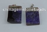 NGP8679 26*36mm rectangle druzy agate pendants wholesale