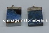 NGP8681 26*36mm rectangle druzy agate pendants wholesale