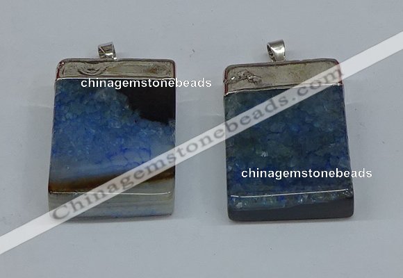 NGP8681 26*36mm rectangle druzy agate pendants wholesale