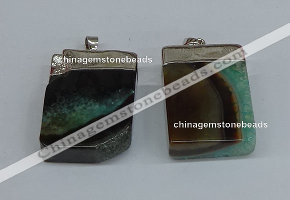 NGP8682 26*36mm rectangle druzy agate pendants wholesale