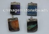 NGP8685 26*36mm rectangle druzy agate pendants wholesale