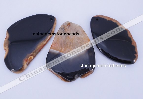 NGP872 5PCS 35-45mm*60-75mm freeform agate gemstone pendants