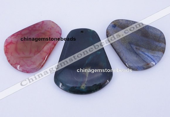 NGP873 5PCS 35-40mm*45-50mm trapezoid agate gemstone pendants