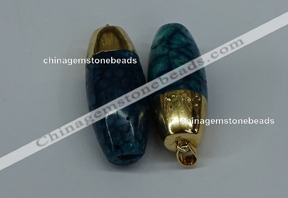 NGP8739 18*44mm rice agate gemstone pendants wholesale