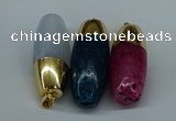 NGP8742 18*44mm rice agate gemstone pendants wholesale