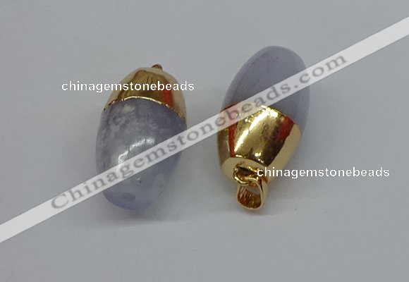 NGP8745 17*30mm rice agate gemstone pendants wholesale