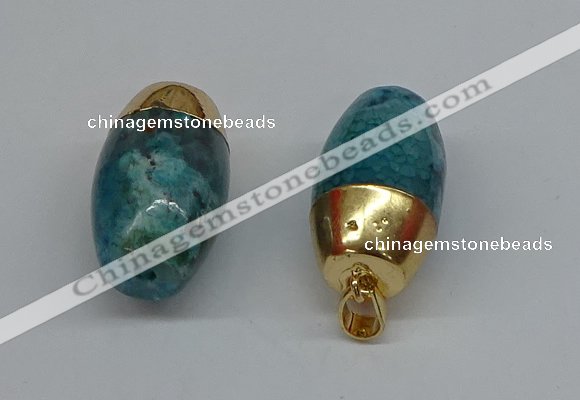 NGP8749 17*30mm rice agate gemstone pendants wholesale