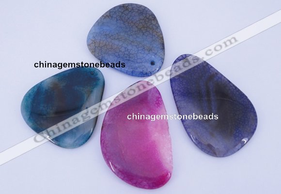 NGP876 5PCS 40-45mm*50-70mm freeform agate gemstone pendants