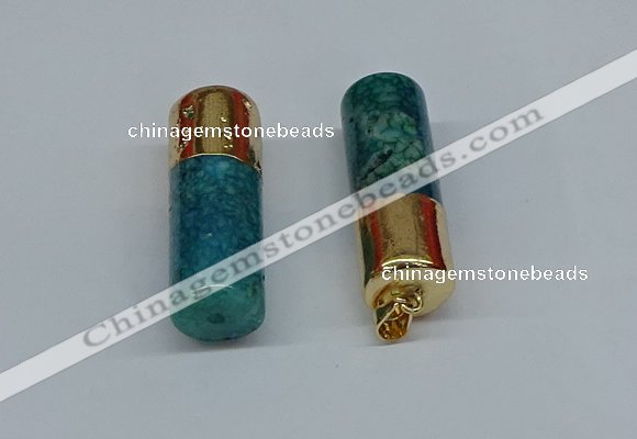 NGP8760 14*40mm tube agate gemstone pendants wholesale