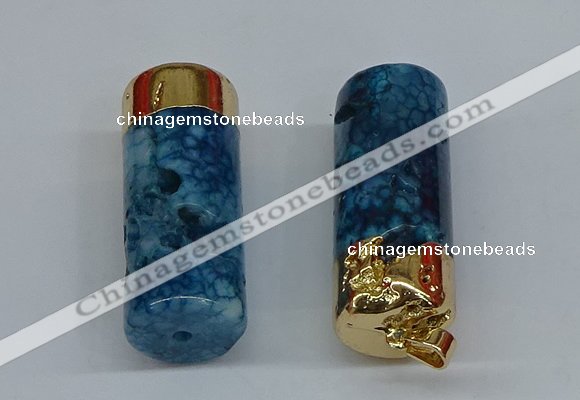 NGP8767 18*40mm tube agate gemstone pendants wholesale