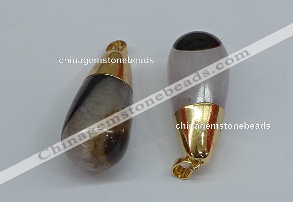 NGP8780 20*43mm teardrop agate gemstone pendants wholesale