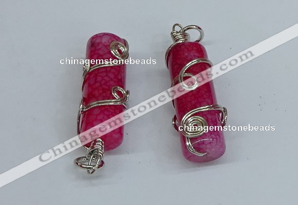 NGP8812 14*40mm tube agate gemstone pendants wholesale