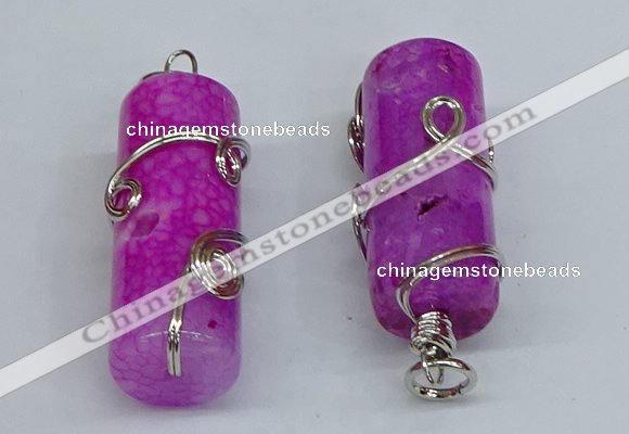 NGP8818 18*45mm tube agate gemstone pendants wholesale