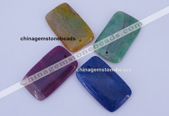 NGP882 5PCS 30*50mm rectangle agate gemstone pendants wholesale