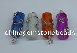 NGP8823 18*45mm tube agate gemstone pendants wholesale