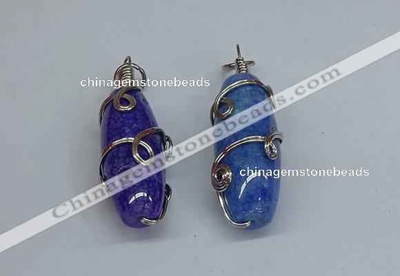 NGP8830 18*45mm rice agate gemstone pendants wholesale