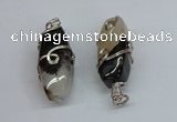 NGP8833 20*45mm rice agate gemstone pendants wholesale