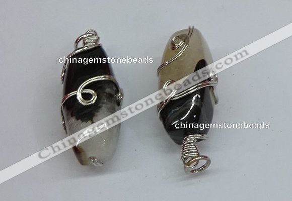 NGP8833 20*45mm rice agate gemstone pendants wholesale