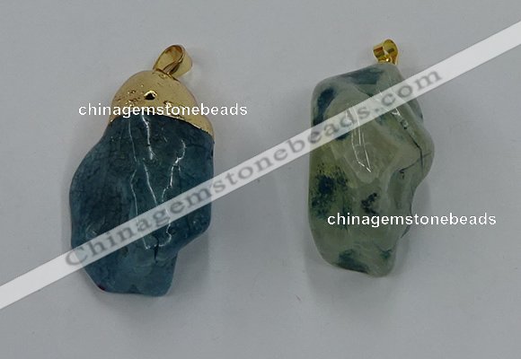 NGP8850 20*25mm - 30*40mm nuggets agate gemstone pendants