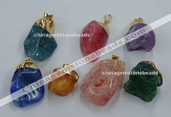 NGP8853 20*25mm - 30*40mm nuggets agate gemstone pendants