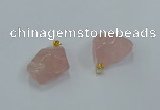 NGP8856 20*25mm - 30*40mm nuggets rose quartz pendants wholesale