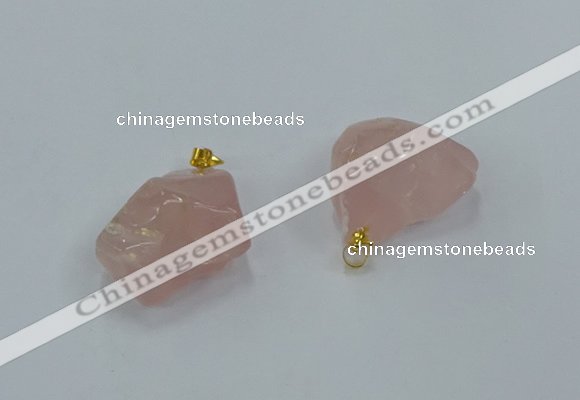 NGP8856 20*25mm - 30*40mm nuggets rose quartz pendants wholesale