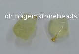 NGP8857 20*25mm - 30*40mm nuggets lemon quartz pendants wholesale