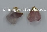 NGP8861 20*25mm - 30*40mm nuggets rose quartz gemstone pendants