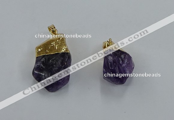 NGP8870 20*25mm - 30*40mm nuggets amethyst gemstone pendants