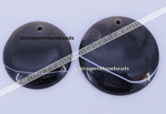 NGP888 5PCS 37mm - 44mm flat round agate gemstone pendants wholesale