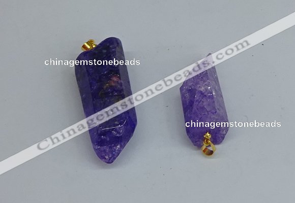 NGP8880 16*38mm - 25*60mm sticks crackle quartz pendants wholesale