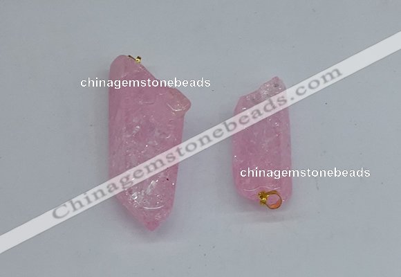 NGP8881 16*38mm - 25*60mm sticks crackle quartz pendants wholesale