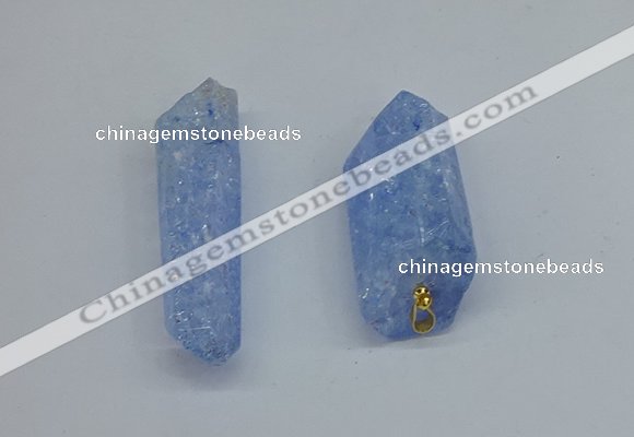 NGP8882 16*38mm - 25*60mm sticks crackle quartz pendants wholesale