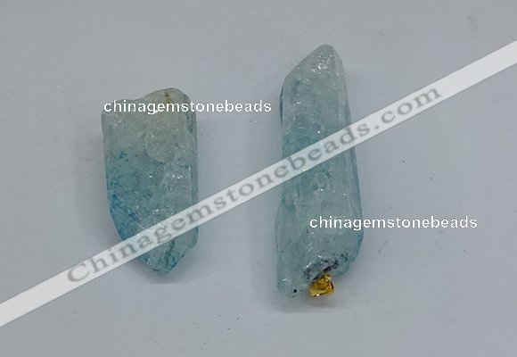 NGP8883 16*38mm - 25*60mm sticks crackle quartz pendants wholesale