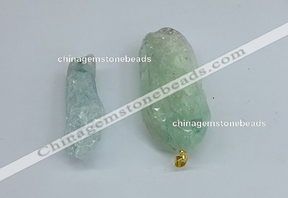 NGP8884 16*38mm - 25*60mm sticks crackle quartz pendants wholesale