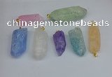 NGP8885 16*38mm - 25*60mm sticks crackle quartz pendants wholesale