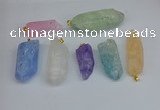 NGP8885 16*38mm - 25*60mm sticks crackle quartz pendants wholesale