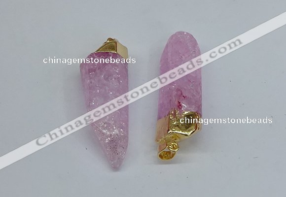 NGP8890 10*35mm - 20*45mm sticks crackle quartz pendants