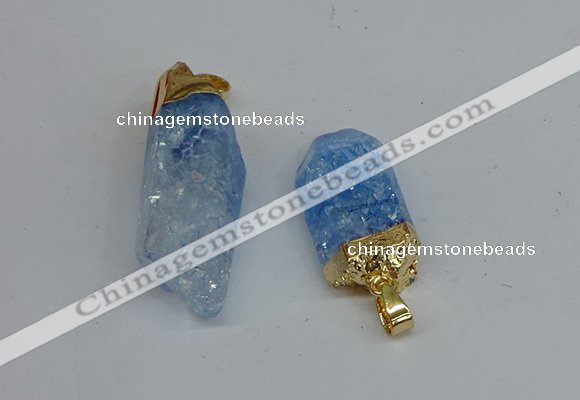 NGP8891 10*35mm - 20*45mm sticks crackle quartz pendants