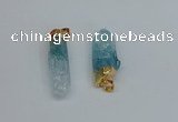 NGP8892 10*35mm - 20*45mm sticks crackle quartz pendants