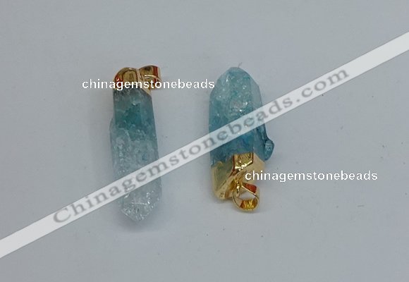 NGP8892 10*35mm - 20*45mm sticks crackle quartz pendants