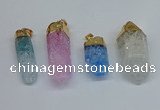 NGP8895 10*35mm - 20*45mm sticks crackle quartz pendants