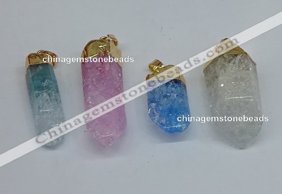 NGP8895 10*35mm - 20*45mm sticks crackle quartz pendants