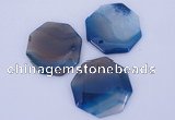 NGP907 5PCS 40*40mm octagonal agate druzy geode gemstone pendants