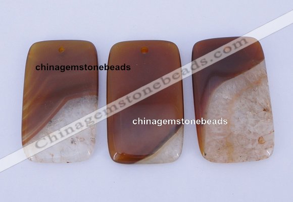 NGP919 5PCS 30*50mm rectangle agate druzy geode gemstone pendants