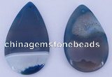 NGP925 5PCS 35*55mm flat teardrop agate druzy geode gemstone pendants