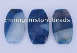 NGP926 5PCS 30*50mm flat drum agate druzy geode gemstone pendants