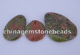 NGP939 5PCS 30-50mm*35-65mm freeform unakite gemstone pendants