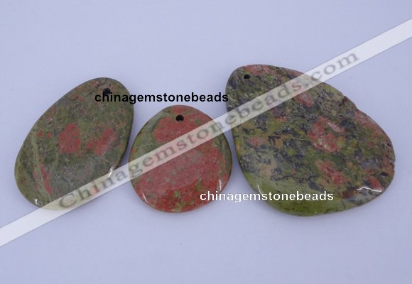 NGP939 5PCS 30-50mm*35-65mm freeform unakite gemstone pendants