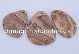 NGP944 5PCS 35-45mm*55-65mm freeform picture jasper gemstone pendants